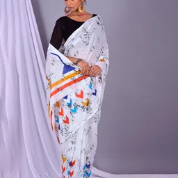 Craft Musium Floral Pure Cotton Bagru Saree-picture-25