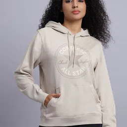 Converse Women Typography Printed Hooded Sweatshirt-image-61