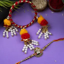 StileAdda Beaded Thread Bhaiya Bhabhi Rakhis with Roli Chawal-picture-34