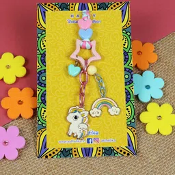 Asthetika Unicorn Star Rainbow Lumba Thread Rakhi With Roli Chawal-picture-11