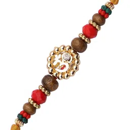 Aapno Rajasthan American Diamond-Studded & Beaded Thread Rakhi image 4