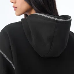 The Souled Store Women Embroidered Hooded Sweatshirt image 4