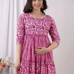 SupBir Women Yoke Design Maternity Anarkali Kurta image 4