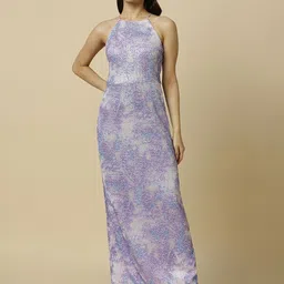 Allen Solly Woman Embellished Halter Neck Maxi Dress-image-46