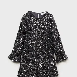 Mango Kids Girls Sequined Embellished Mini Dress-picture-48