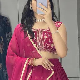 Moda Rapido Embroidered Sequinned Semi-Stitched Lehenga & Blouse With Dupatta image 3