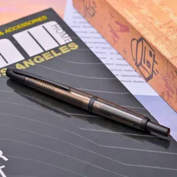 gold leaf Jinhao 20 Press Fountain Pen – Transparent Black with Black Clip Fountain Pen image 2