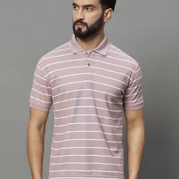 UNIBERRY Men Striped Polo Collar T-shirt-image-81
