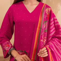 Moda Rapido Women Floral Printed Rayon Blend Printed Straight Kurta Set With Dupatta image 2