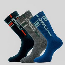 Aeropostale Men Pack Of 3 Striped Calf-Length Socks-picture-26