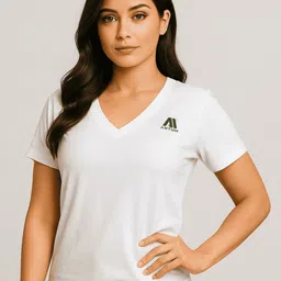 ANTUM Brand Logo Printed V-Neck Cotton T-shirt-picture-22