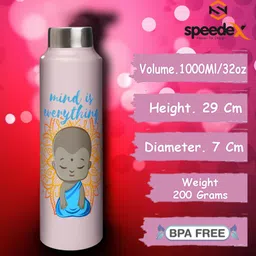 speedex Stainless Steel fridge Water Bottle for School Gym Yoga Home office 1000 ml image 4
