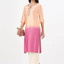 RANGMANCH BY PANTALOONS Women Flared Sleeves Thread Work Kurta image 3