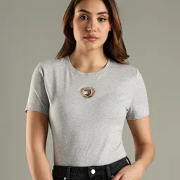 Tommy Hilfiger Brand Logo Printed Round Neck Cotton T-Shirt-picture-25