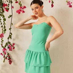 STREET 9 Women Solid Fit and Flare Dress image 3