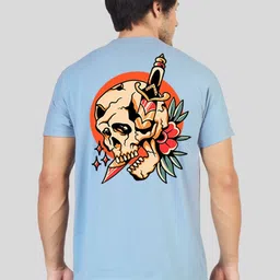 Greylongg Men Printed Drop-Shoulder Sleeves Applique T-shirt image 2