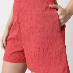 Mast & Harbour Abstract Self-Design Crop Jacquard Top with Shorts image 5