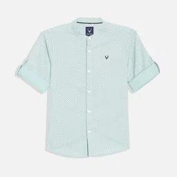 Allen Solly Junior Boys Band Collar Floral Printed Cotton Casual Shirt-image-93