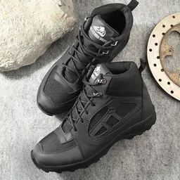 Leo's Fitness Shoes Men Platform Anti-Slip Round Toe Biker Boots-picture-29