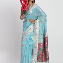 Mitera Ethnic Motif Woven Design Zari Saree image 4