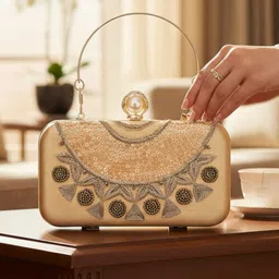 FOR THE BEAUTIFUL YOU Embroidered Box Clutch image 3