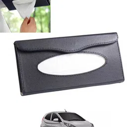 msnp Universal Leatherite Rectangle Black Tissue Box For Car/office/Home-93 Vehicle Tissue Dispenser-picture-10