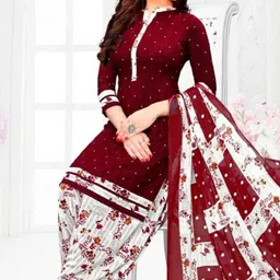 simplyethnic Unstitched Crepe Salwar Suit Material Floral Print image 1