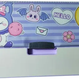 glamnjoy Pencil Box dual compartments, schedule, push-button access, compass, multiple themes Art Plastic Pencil Box image 4