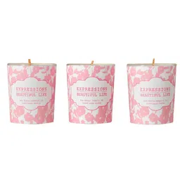Myntra Elegant Homes Pink & Pink 3 pieces Jar Candle image 3