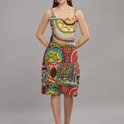 THE VASILIKI Ethnic Motifs Print Fit & Flare Dress-picture-13
