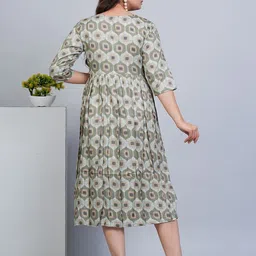 HETSA Women Floral Printed Thread Work Floral Maternity Anarkali Kurta image 4