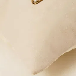 HOME 360 Beige & Red Ethnic Motifs Velvet Square Cushion Covers image 4