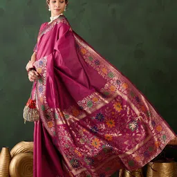 Sangria Woven Design Banarasi Saree With Blouse Piece image 1