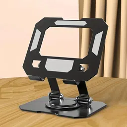 ZIRAK Laptop Stand with 360° Rotating Base | Ergonomic Adjustable Notebook Stand | Riser Holder Computer Stand Compatible with Laptops up to 13 inches and 6 kg Iron Floor and Desk Stand Rotatable Laptop Stand with Adjustable Height Compatible with Universal Laptops-picture-34