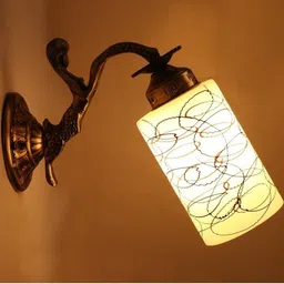 1ST TIME Black & White Printed Metal Traditional Rectangle Shaped Wall Lamp image 2