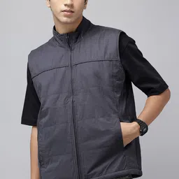 ColorPlus Colourblocked Stand Collar Reversible Gilet Jacket image 3