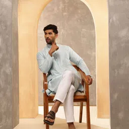 SOJANYA Men Striped Kurta with Pyjama image 2