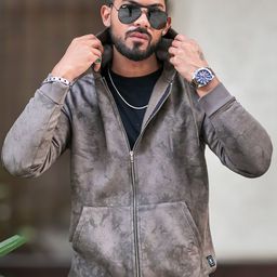 Maniac Men Abstract Printed Hooded Long Sleeves Front-Open Sweatshirt-picture-5