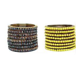 SAND Multi Glass Artificial Stones & Beads Bangle-picture-40