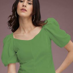 Dream Beauty Fashion Solid Puff Sleeves Top-picture-5