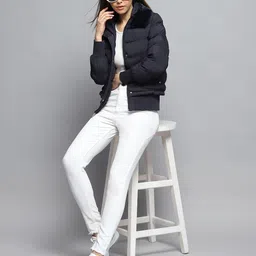 Monte Carlo Women Mock Collar Solid Casual Lightweight Puffer Jacket image 2