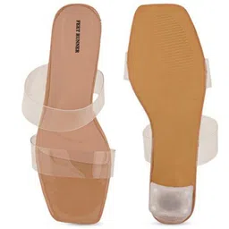 FEET RUNNER Women Transparent Open Back Open Toe Block Heeled Sandals image 2