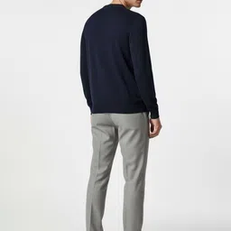 DELAN Men Textured Round Neck Woollen Pullover Sweaters image 4