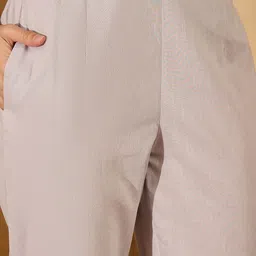 Sangria Schiffli Embroidered Pure Cotton Tunic With Trouser Co-Ords image 3