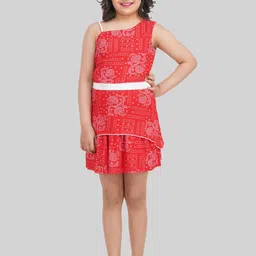 BEING NAUGHTY Girls Floral Printed One-Shoulder A-Line Dress-picture-23