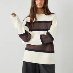 NEXT Compact Cosy Crew Neck Striped Sweatshirt-picture-14