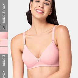 Tweens Pack Of 3 Non-Wired Lightly Padded Seamless T-Shirt Bra With All Day Comfort-picture-39