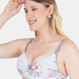 KOMLI Floral Printed Medium Coverage Heavily Padded Non-Wired Push-Up Bra-All Day Comfort image 5
