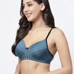Docare Striped Full Coverage Lightly Padded Cotton Everyday Bra With All Day Comfort image 4
