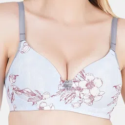 KOMLI Floral Printed Medium Coverage Heavily Padded Non-Wired Push-Up Bra-All Day Comfort image 4